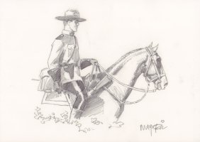 Canadian Mountie Pencil Art - Signed Comic Art