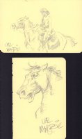 Cowboy and Horse Pencil Art 2pg Set - Signed Comic Art