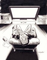 Death by TV Story Illo Art - Signed Comic Art