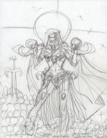 Lady Death Unused Cover Sketch - 2020 Signed Comic Art