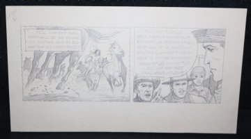 Western Cowboy and Indian Pencil Piece by Tom Gill? Comic Art
