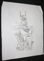 Batman Returns Michael Keaton Pencil Piece - 1995 Signed art by Galindo Comic Art