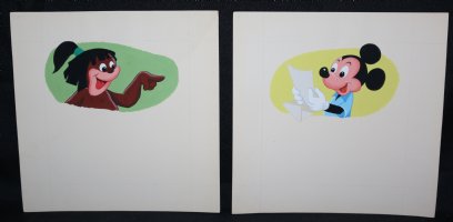 Mickey Mouse and Wumba-wu 2pc Painted Art Set - 1961 Comic Art
