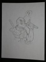 Deadpool Pencil Commission - 2009 Signed art by ? Comic Art