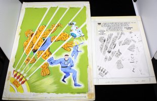 Whitman Fantastic Four Coloring Book #1391-32 Painted Cover - With Cover STAT - 1979 Comic Art
