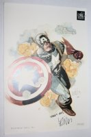 Captain America Color Print - #250/300 2007 Signed by Leinil Yu to Nick Cardy Comic Art