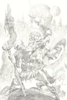 He-Man vs. Skeletor Cover Quality Pencil Art - 2022 Signed Comic Art