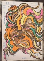 COMMISSION EXAMPLE - Chewbacca In 1970s Color Palette Sketch Card - 2024 Comic Art