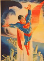 Superman Flying Print- Signed Comic Art