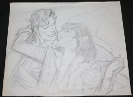 Superman and Lois Romantic Pencil Art - Signed Comic Art