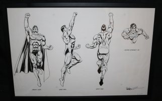 Superman Character Design Model Sheet / Merch Art - LA - Signed Comic Art