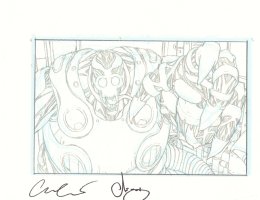 The Door Pencil Art - Monster Reaching Out - Signed  Comic Art