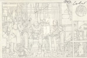The Door Pencil Art - Lize and Cyberpunk Characters - Signed  Comic Art