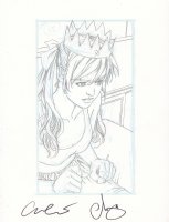 The Door Pencil Art - Lize with Paper Crown - Signed Comic Art