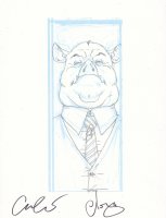 The Door Pencil Art - Pig Men Profile - Signed Comic Art