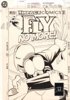 The Fly #16 Cover - Fly vs. Chromium - 1992 Comic Art