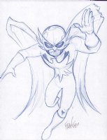 Nighthawk Ink Sketch - Signed Comic Art