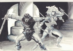 Conan and Red Sonja Action Commission Comic Art