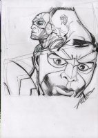 The Falcon & Cap Partial Page Prelim - Sam Wilson Close-up Comic Art