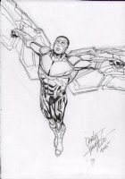 The Falcon Full Figure Pencil & Ink Sketch - Signed - 2015 Comic Art
