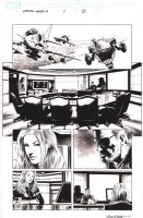 Captain America #4 p.5 - Sharon Carter & Nick Fury on S.H.I.E.L.D. Helicarrier - 2004 Signed Comic Art