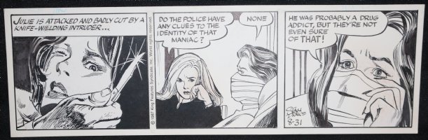 The Heart of Juliet Jones Daily Strip - 8/31/1987 Signed  Comic Art