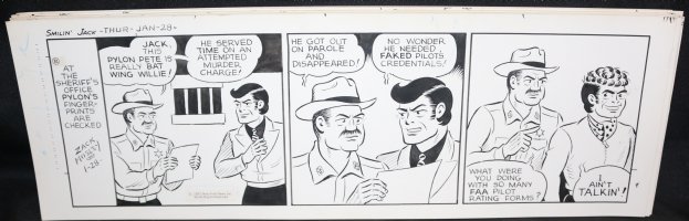 Smilin' Jack Daily Strip Art - The Sheriff - 1/28/1971 Signed Comic Art