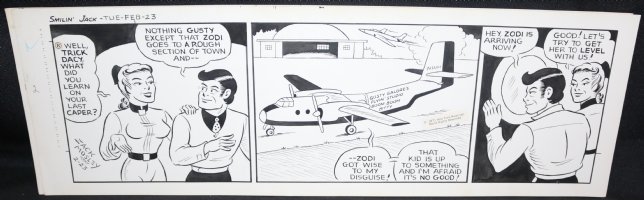 Smilin' Jack Daily Strip Art - Trick Dacy - 2/23/1971 Signed  Comic Art