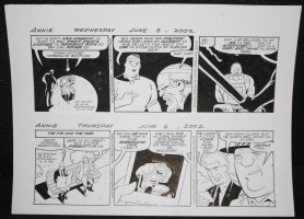 Little Orphan Annie 2pc Daily Strips - 6/5 & 6/6 2002 Signed Comic Art