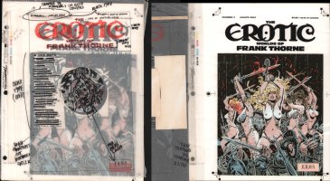 The Erotic Worlds of Frank Thorne Cover Production Art With OA Overlay - Babe Slaughterfest Comic Art