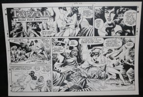 Tarzan Sunday Strip (Russ Manning's File Copy) STAT #2432 - Babe Action - 10/16/1977 Comic Art