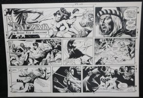 Tarzan Sunday Strip (Russ Manning's File Copy) STAT #2433 - Korak & Babe Action - 10/23/1977 Comic Art