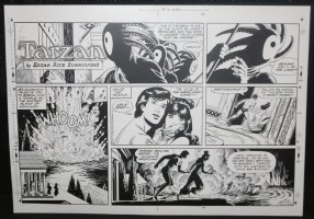 Tarzan Sunday Strip (Russ Manning's File Copy) STAT #2442 - Explosion - 12/25/1977 Comic Art