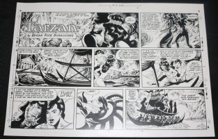 Tarzan Sunday Strip (Russ Manning's File Copy) STAT #2443 - Explosion - 1/1/1978 Comic Art