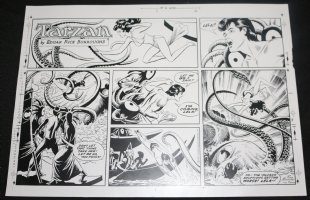Tarzan Sunday Strip (Russ Manning's File Copy) STAT #2445 - Babe and Kraken - 1/15/1978 Comic Art