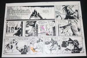 Tarzan Sunday Strip (Russ Manning's File Copy) STAT #2439 - Korak Kisses Babe - Some Color Touchups - 12/4/1977 Comic Art