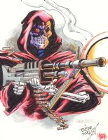 G.I. Joe #43 Color Art Cover Recreation - Grim Reaper Shooting M-60 - Signed Comic Art
