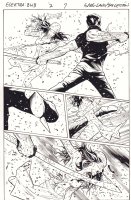 Elektra: Black, White & Blood #2 p.7 - Elektra vs. Cesar Action - 2022  Comic Art