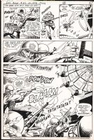 Sgt. Rock #317 p.8 - Shootout vs. Nazis on Ferris Wheel Splash - 1978 Signed Comic Art