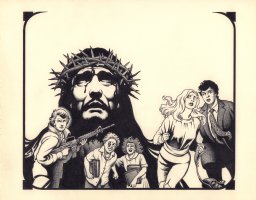 Jesus Christ ''Heart's Blood'' School Shooter Illo  Comic Art