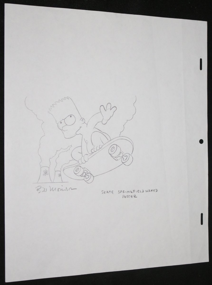 The Simpsons Bart Simpson Naked Skateboarding Poster | Nerd Crawler