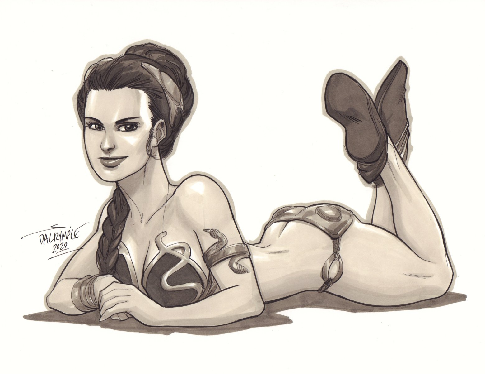 Slave Princess Leia from Star Wars Painted Art | Nerd Crawler