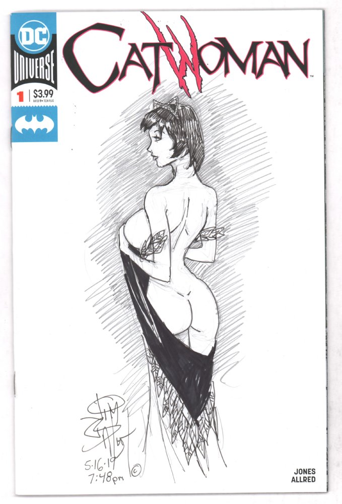 Original comic nude hot artwork sketch Natasha (9x12)