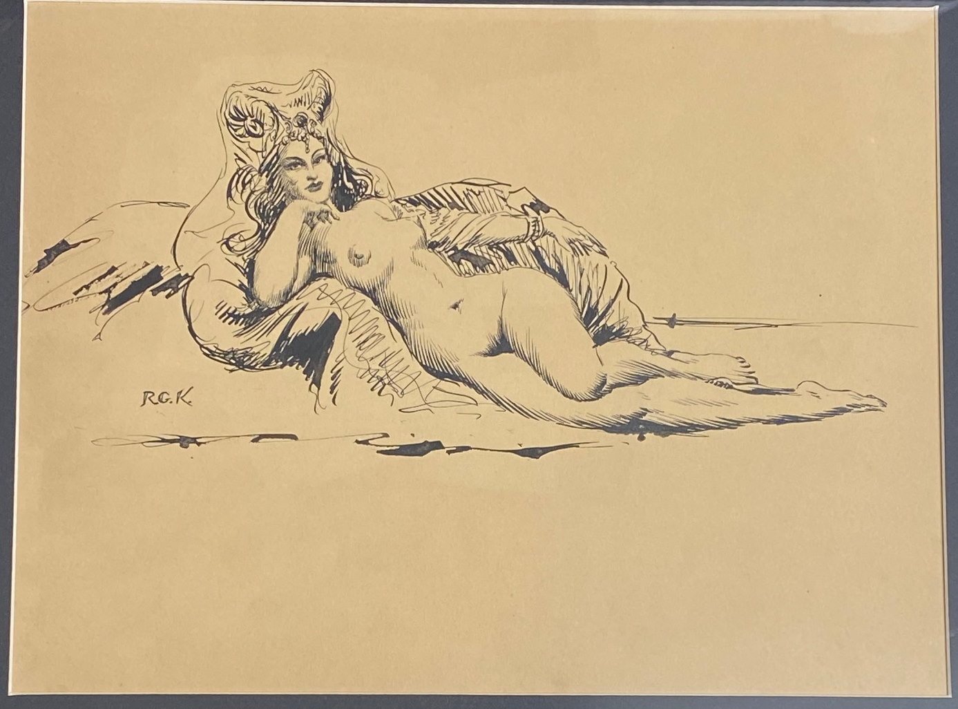 Sexy Nude Woman Laying Down Framed Art - Signed for | Nerd Crawler