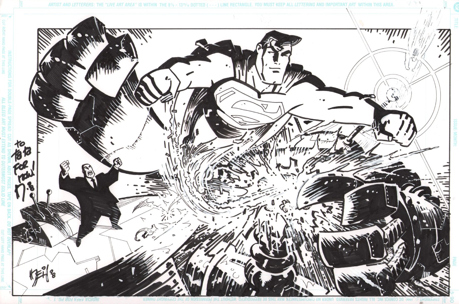 Superman & Lex Luthor Battle Commission - Signed - 1988 | Nerd Crawler