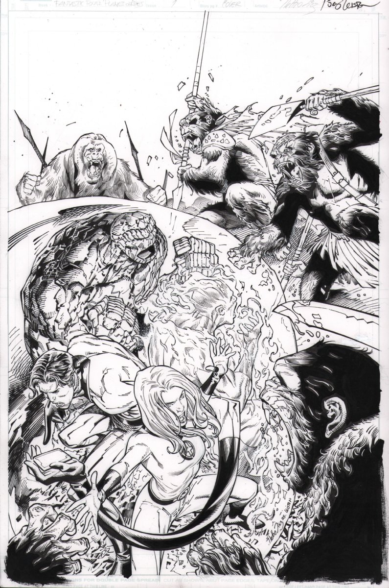 Image of Planet of the Apes vs Fantastic Four #1 Cover Art - Signed - 2025