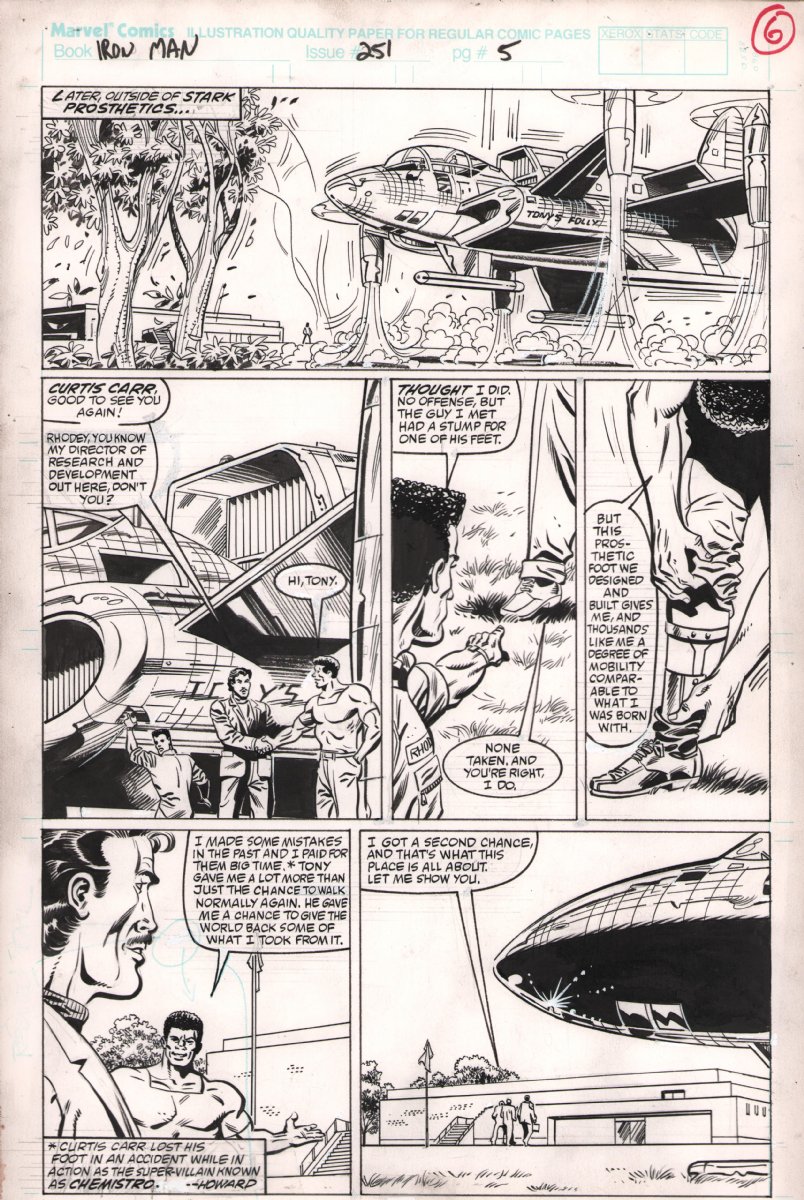 Iron Man #251 p.5/6 - Tony Stark & Rhodey - 1989 by Herb Trimpe