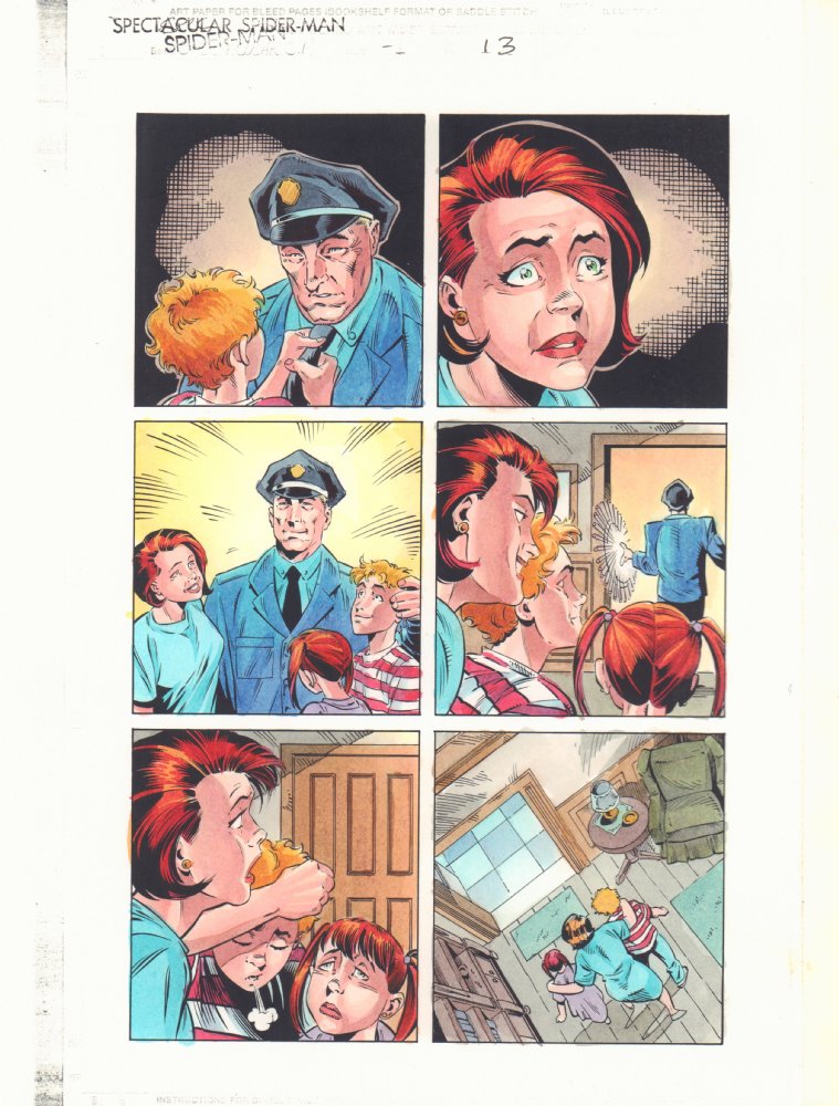 Spectacular Spider-Man #-1  Color Guide Art - Young Flash Thompson with  His Family - 1997 by Dan Green