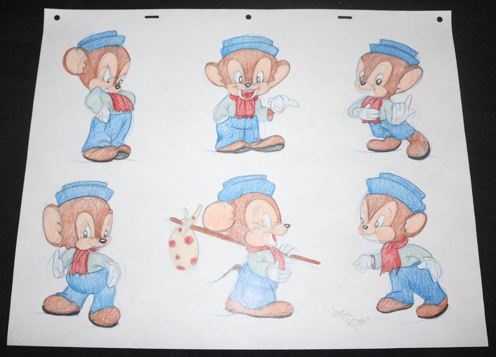 Sniffles the Mouse Looney Tunes Color Art Model Sheet Character Design by  Warner Bros. Animator - LA - Signed by Virgil Ross