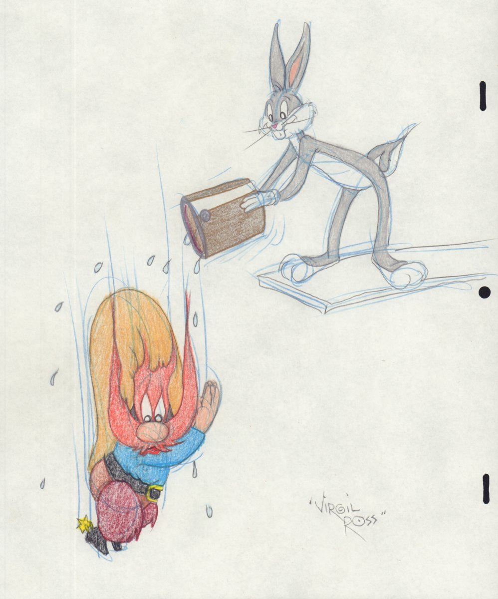 Bugs Bunny throws Yosemite Sam off the Plank - B - Looney Tunes Color ...